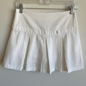 NWT Best & Co Boutique Girls 12 White Seersucker Pleated Skirt Dressy Skort